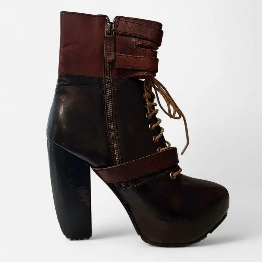 Miista Andee Italian Leather Platform Booties | Y2K Statement Heel